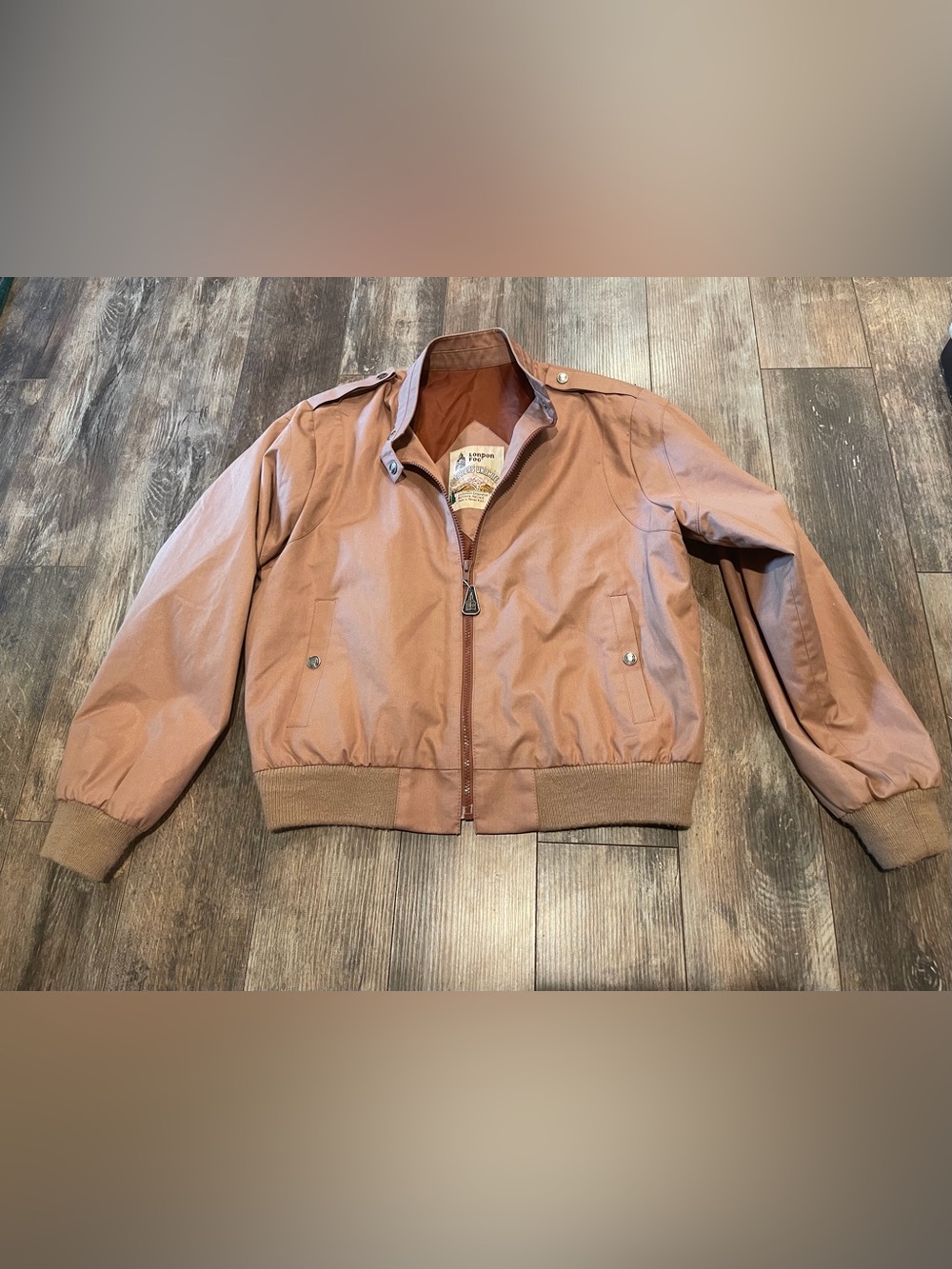London Fog Brown/Tan Bomber Jacket